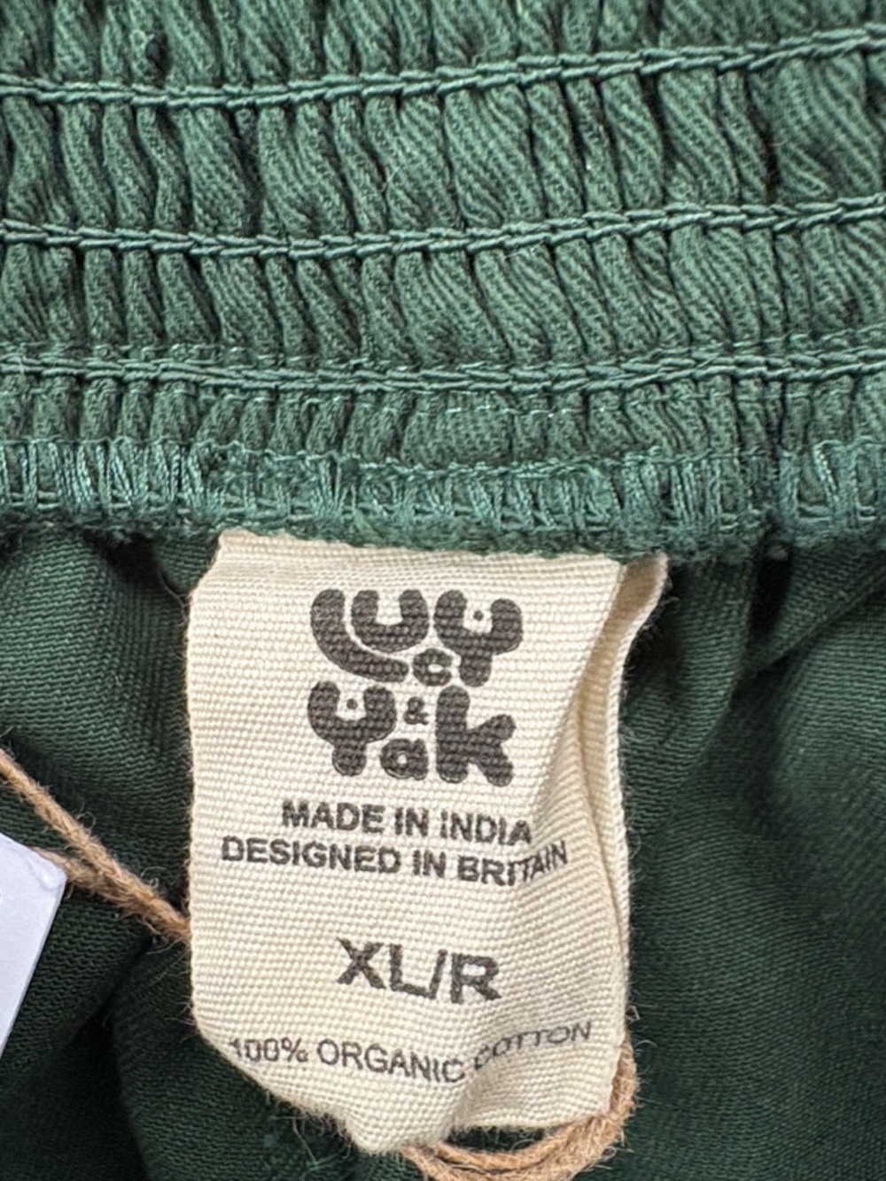 NWT Lucy & Yak Alexa Smocked Waist Pull-On Pants Posy Green Size XL - Picture 8 of 9